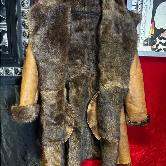 One of A Kind Handmade Shearling Leather Gorgeous Coat - Picture 2 of 10